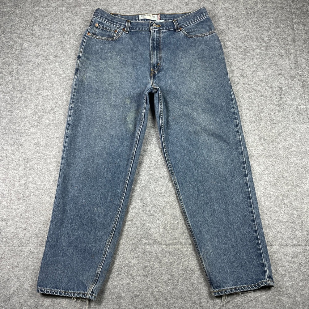 Vintage Levis 560 Jeans Mens 36x30 Blue Comfort Fit Tapered Leg Denim Distressed